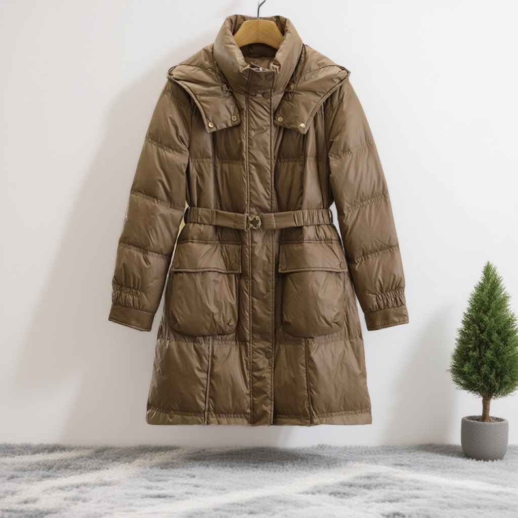 Da牌【迪S】90白鸭绒！立领连帽收腰保暖羽绒服品牌撤柜25秋外套