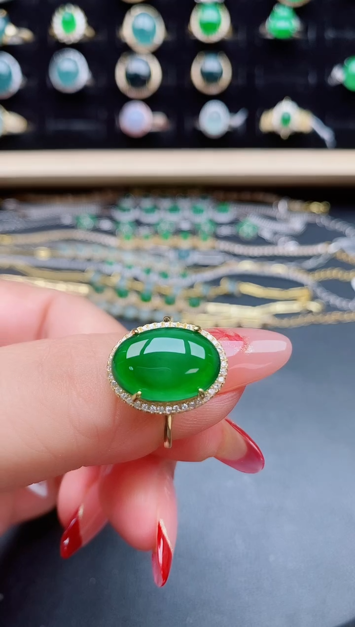 【闪购商品】翡翠戒指银S925镶嵌508005