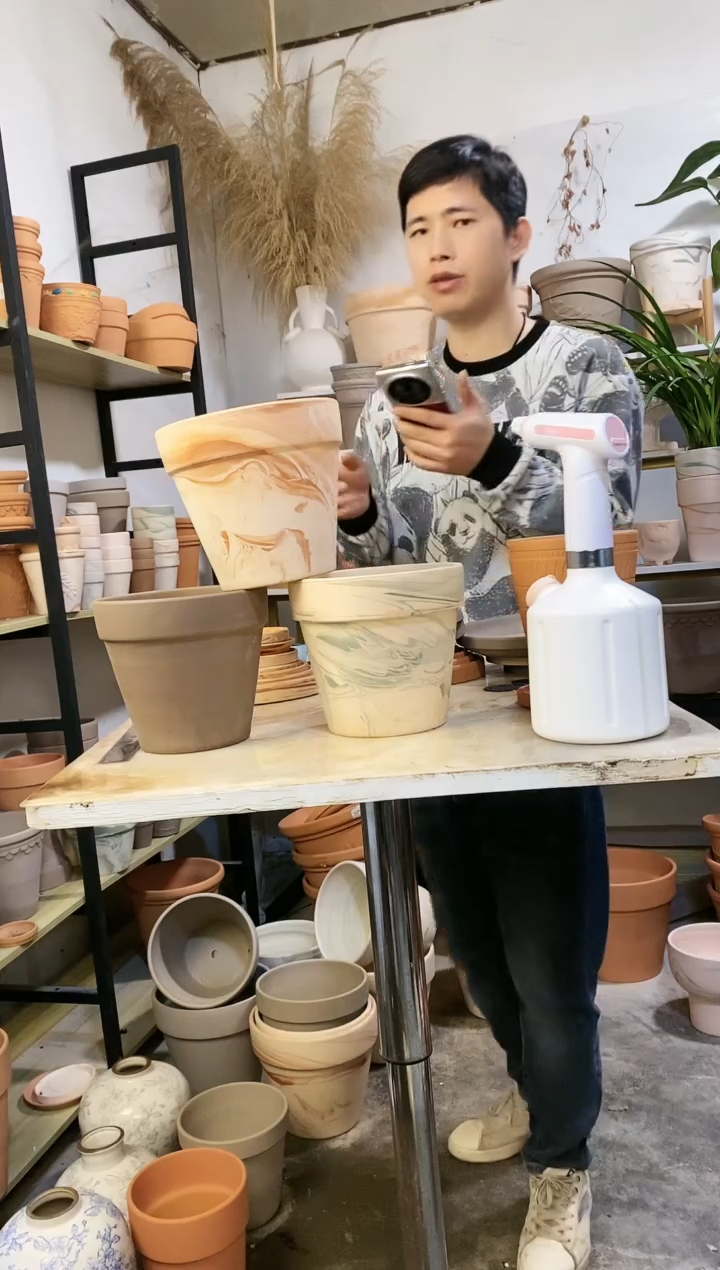 【闪购商品】陶18*16陶盆3色组合 3盆无托