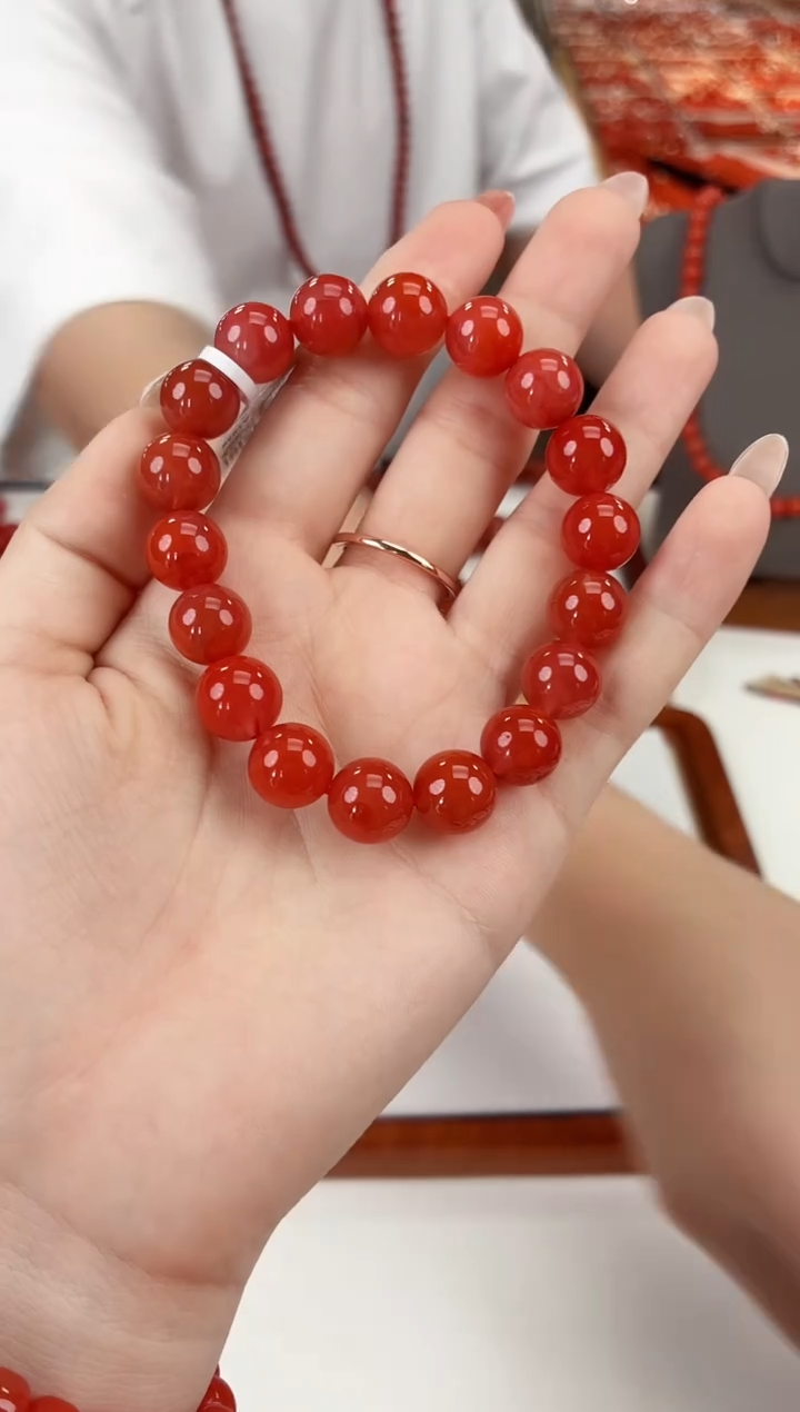 南红玛瑙未镶嵌保山手串11+一个/条