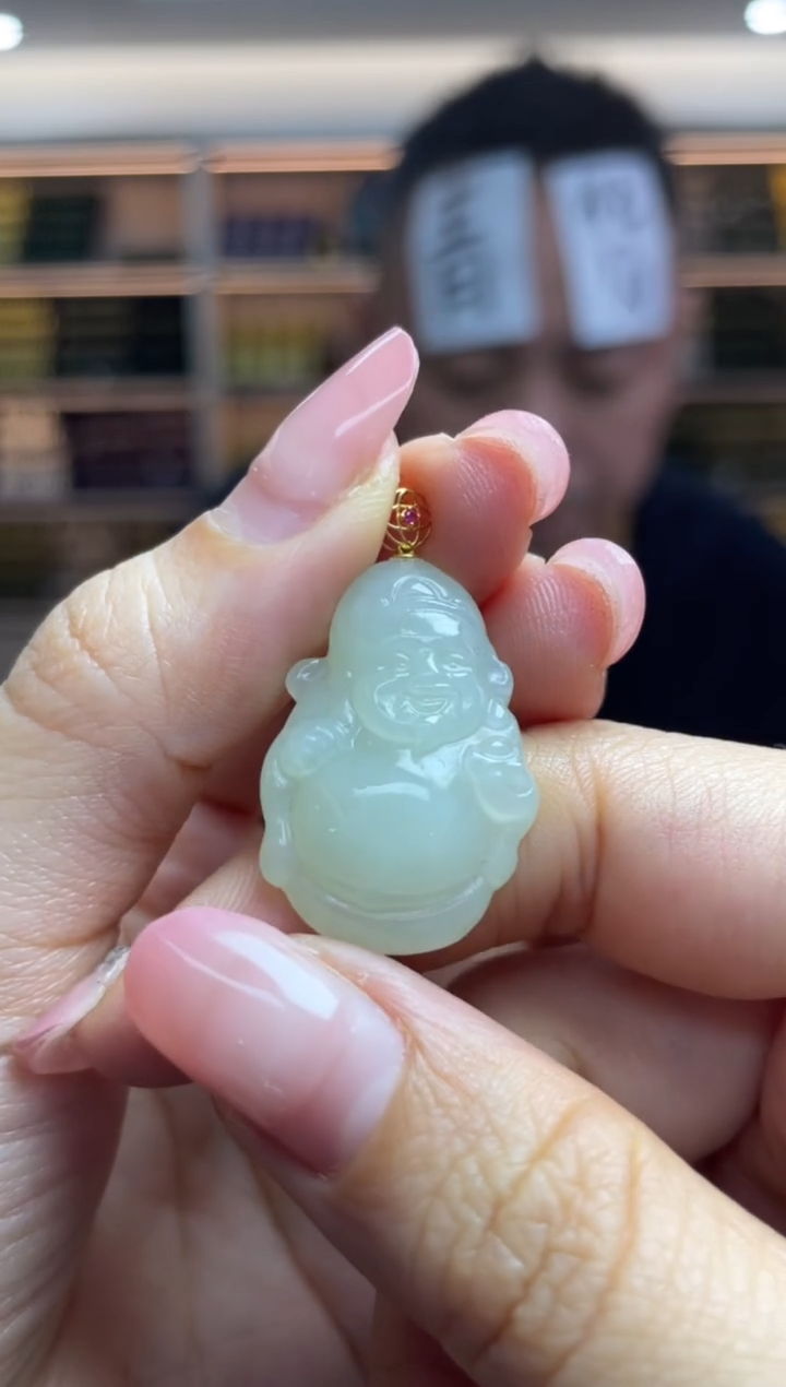 【闪购商品】和田玉·18K金镶嵌多样性发一件