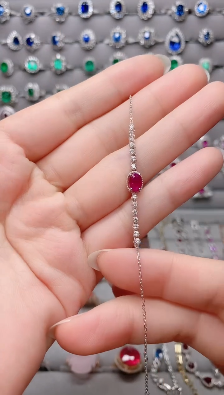 【闪购商品】红宝石18K金手链18K金镶嵌.