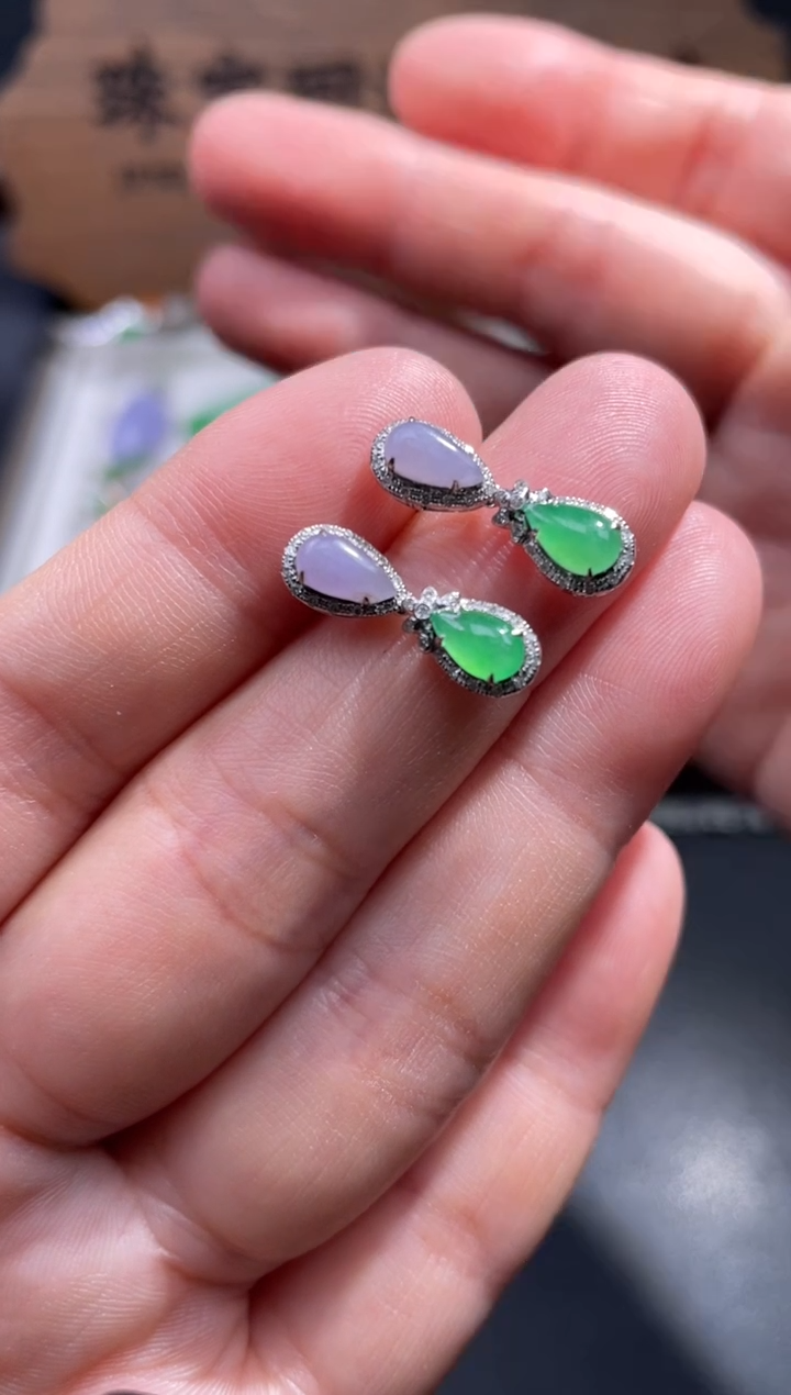 【闪购商品】翡翠耳饰18K金镶嵌12.........