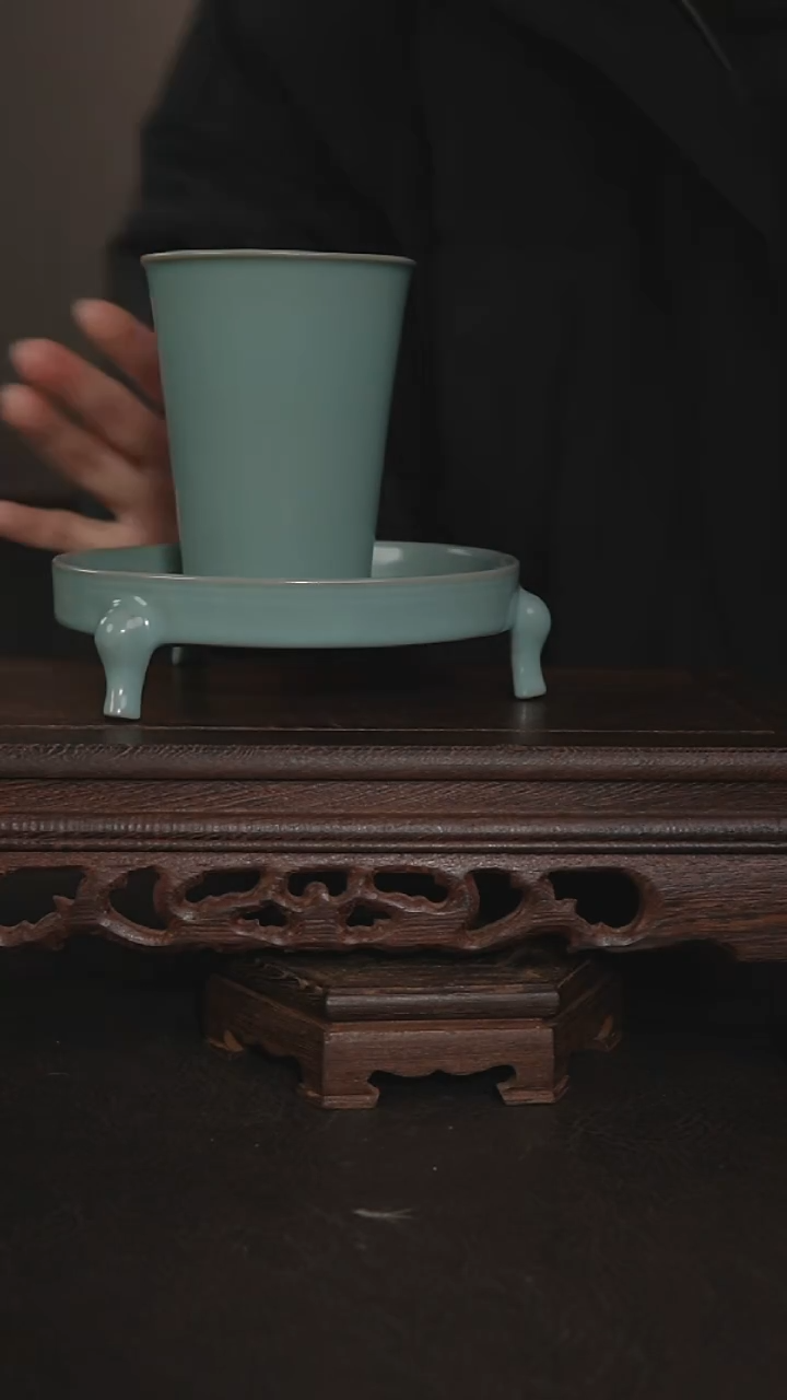 摆件瓷仿古釉手工可乐杯+笔洗