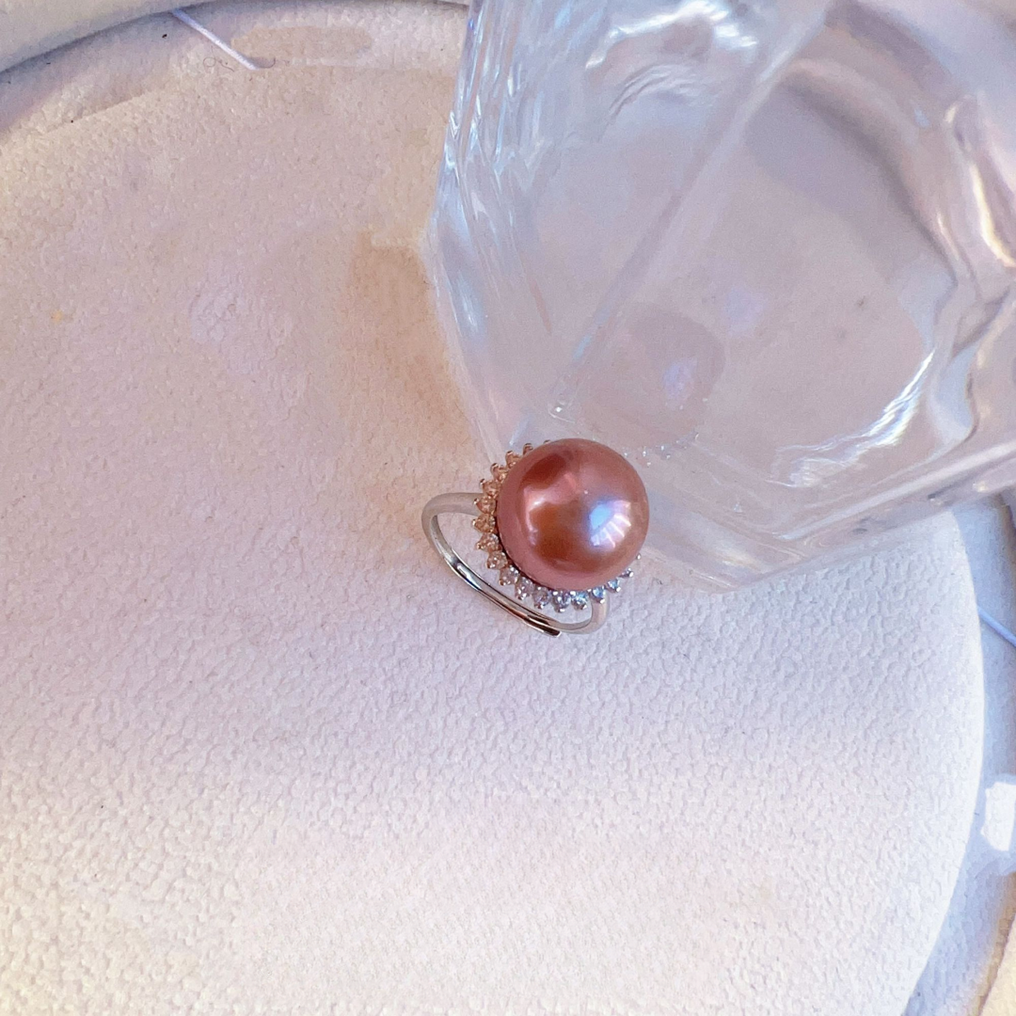 【白瑜阁甄选】紫珠 天然珍珠戒指12-13mm/S925