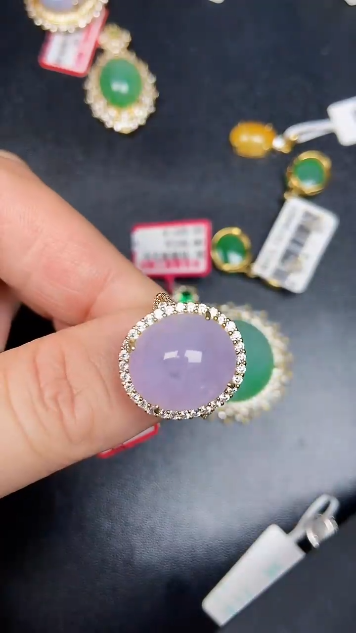 银S925镶嵌戒指翡翠3590