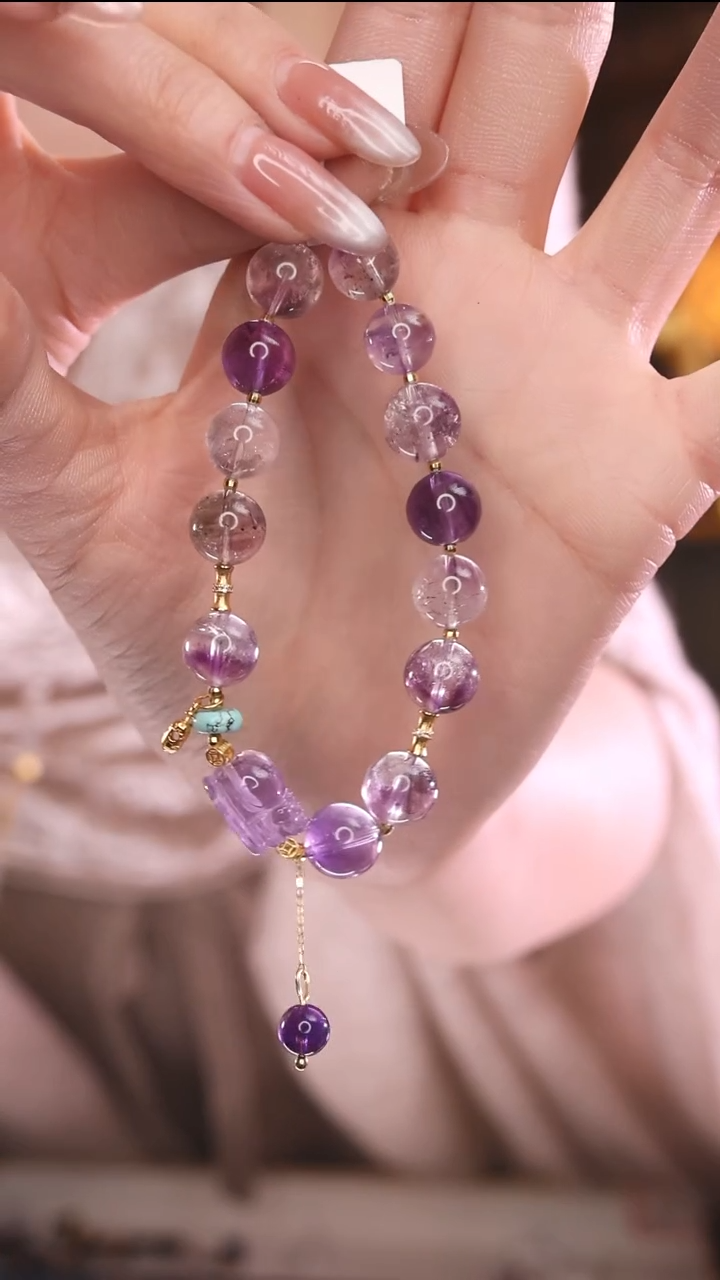 【闪购商品】水晶手链银S925镀金镶嵌超七手链