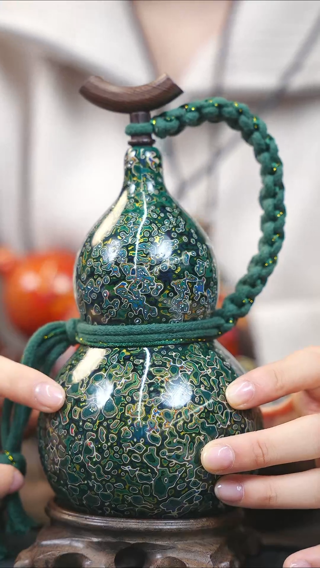 【闪购商品】WT120漆艺酒葫芦不包手串及旋转底座