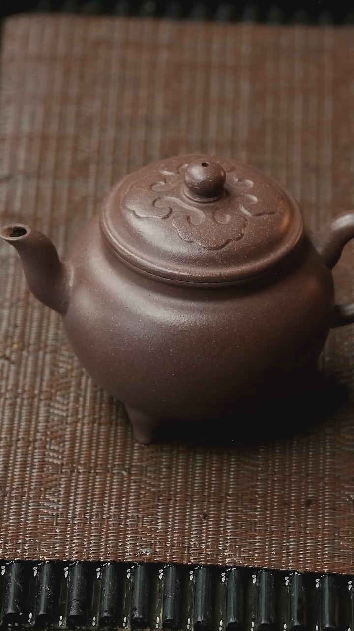 【闪购商品】紫砂茶壶明清 大彬三足如意壶195cc