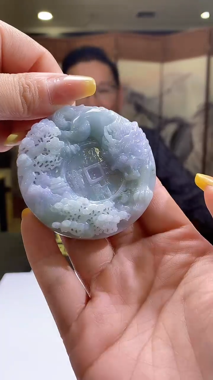 未镶嵌定制翡翠38/1231/W/多样性发其一件/山水