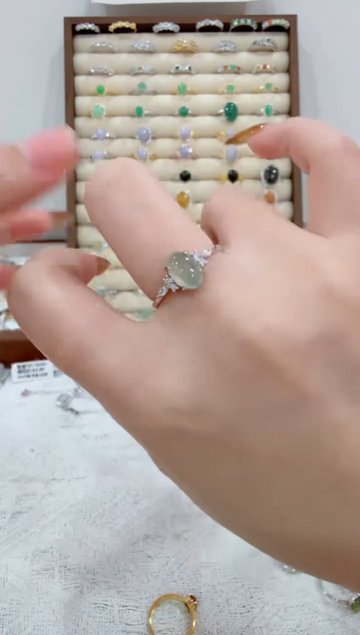 银S925镶嵌戒指翡翠031