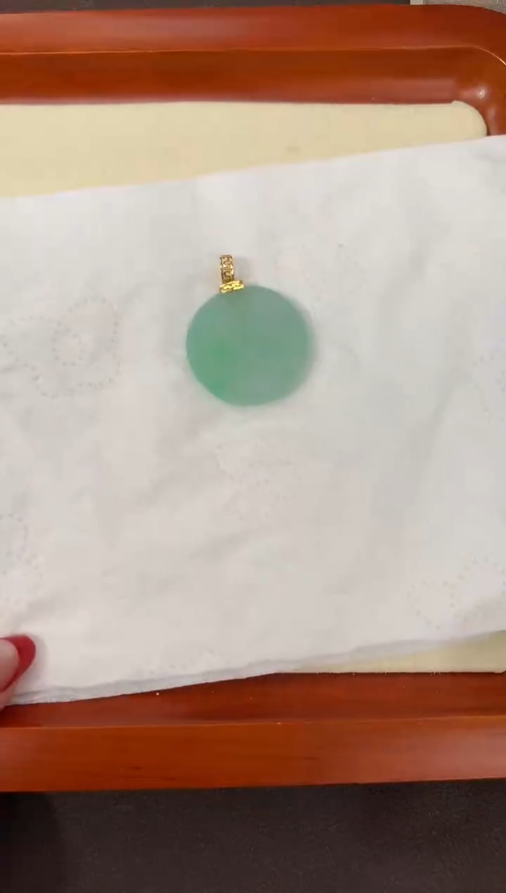 【闪购商品】翡翠颈饰18K金镶嵌天然缅甸a货翡翠