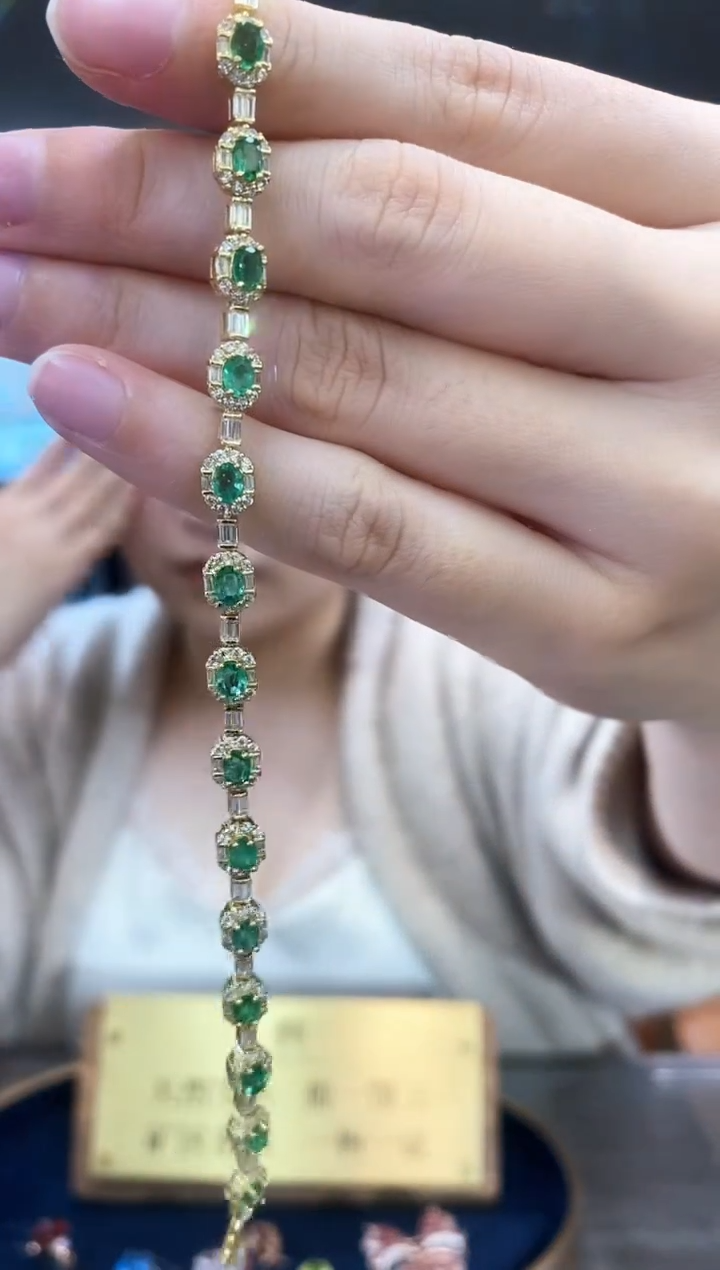 【闪购商品】祖母绿手链银S925镶嵌05