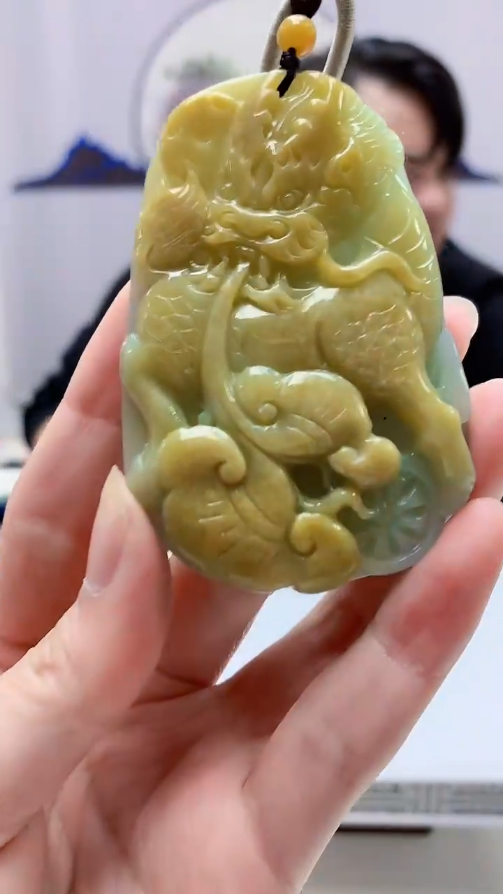 【闪购商品】定制翡翠未镶嵌5060zm-毛货挂件160麒麟