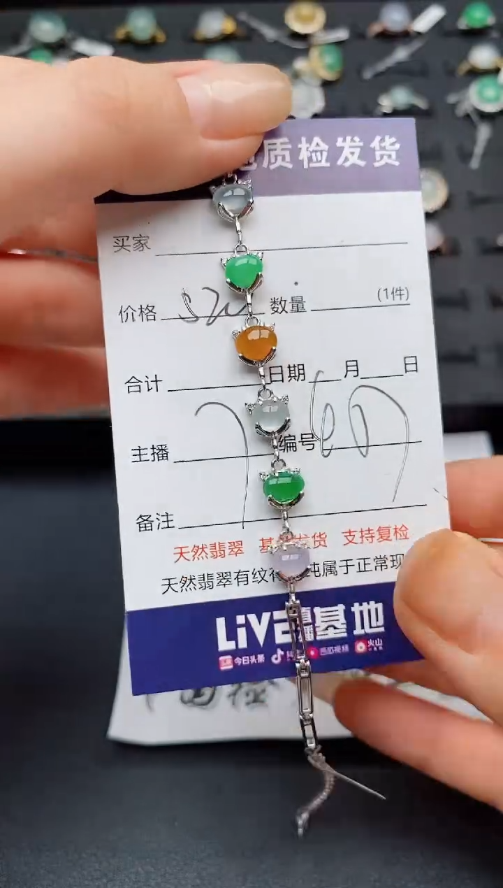 翡翠银S925镶嵌颈饰..........