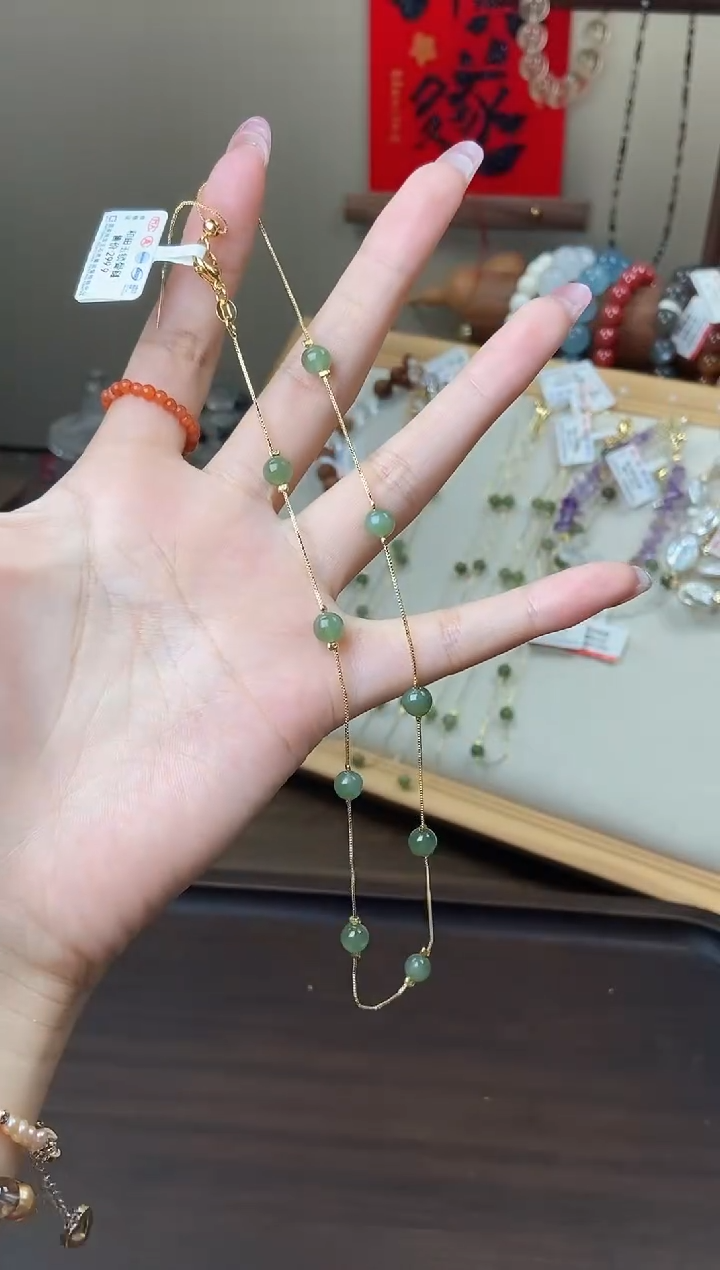 和田玉未镶嵌项链和田玉设计项链