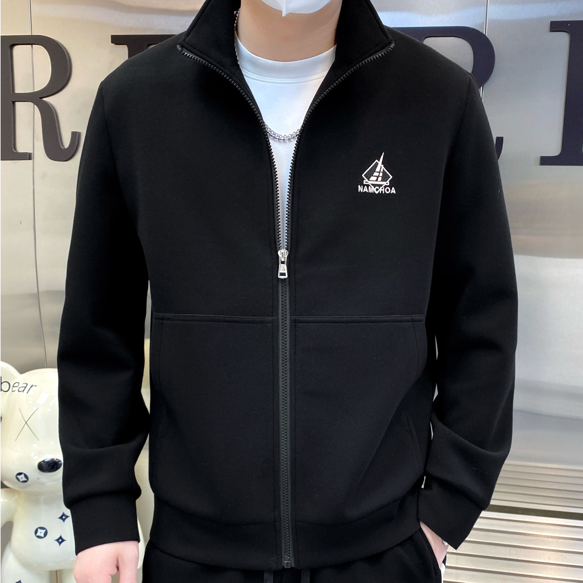 2025春季新款时尚百搭男士宽松休闲简约运动套装