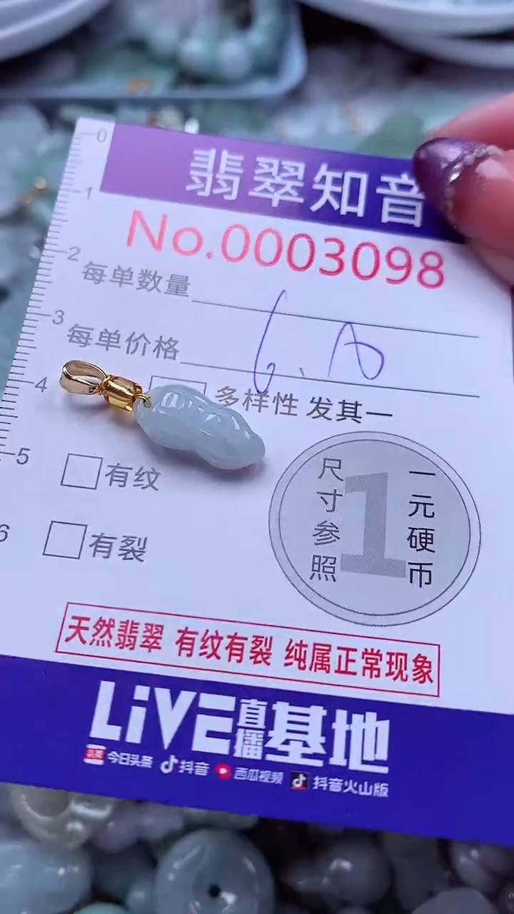 翡翠未镶嵌吊坠(不含链)3098