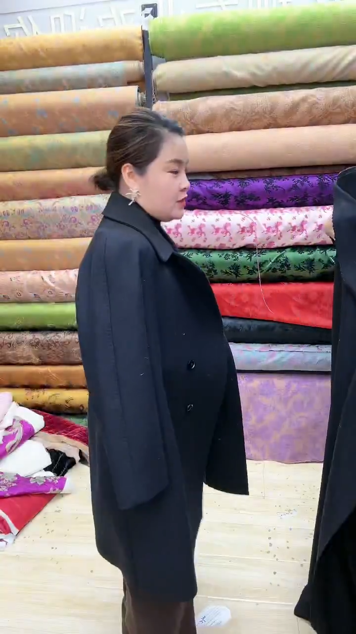 41号黑色双面斜纹精仿羊毛半米