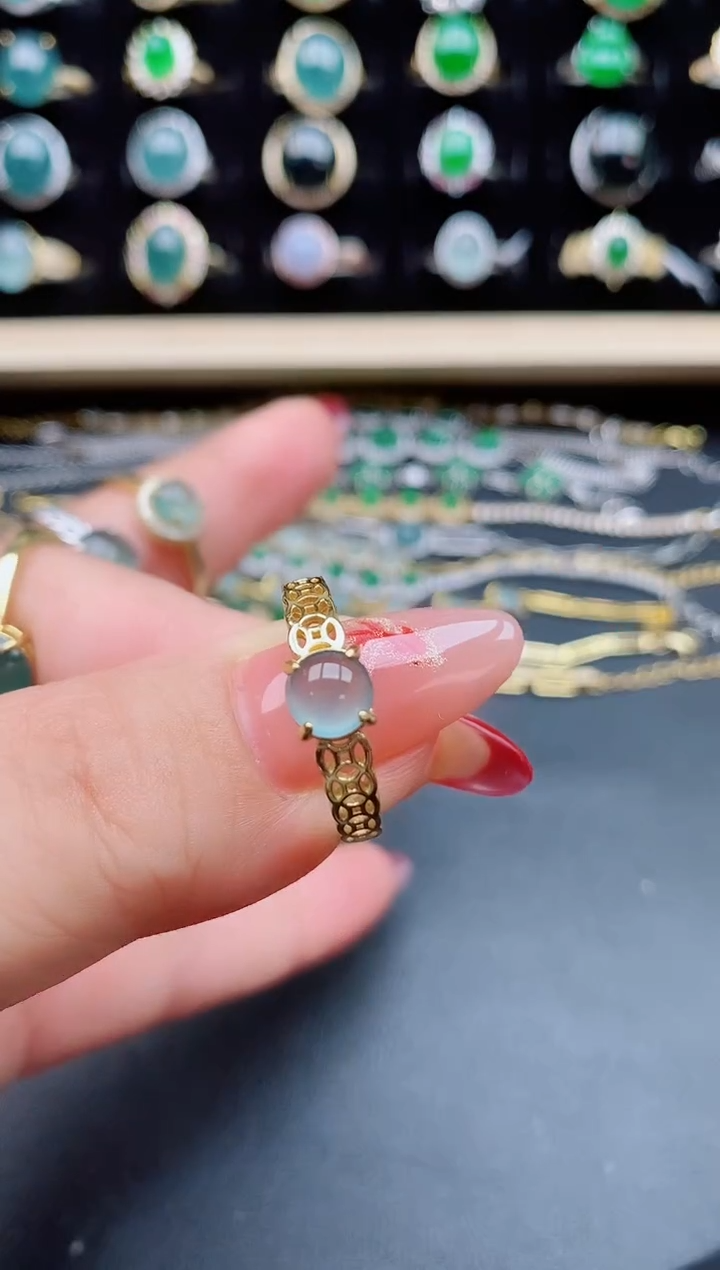 【闪购商品】翡翠戒指银S925镶嵌50805