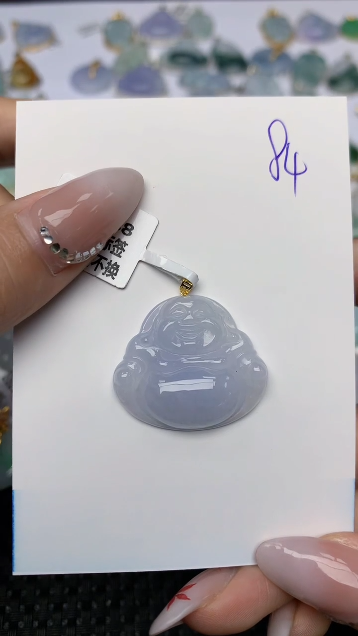 【闪购商品】翡翠颈饰18K金镶嵌天然翡翠A货 84