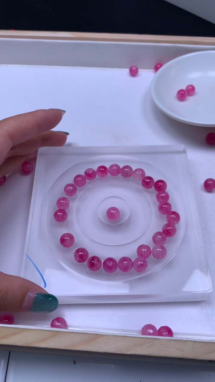 未镶嵌散珠碧玺A1895 粉碧玺8mm25颗8.8元