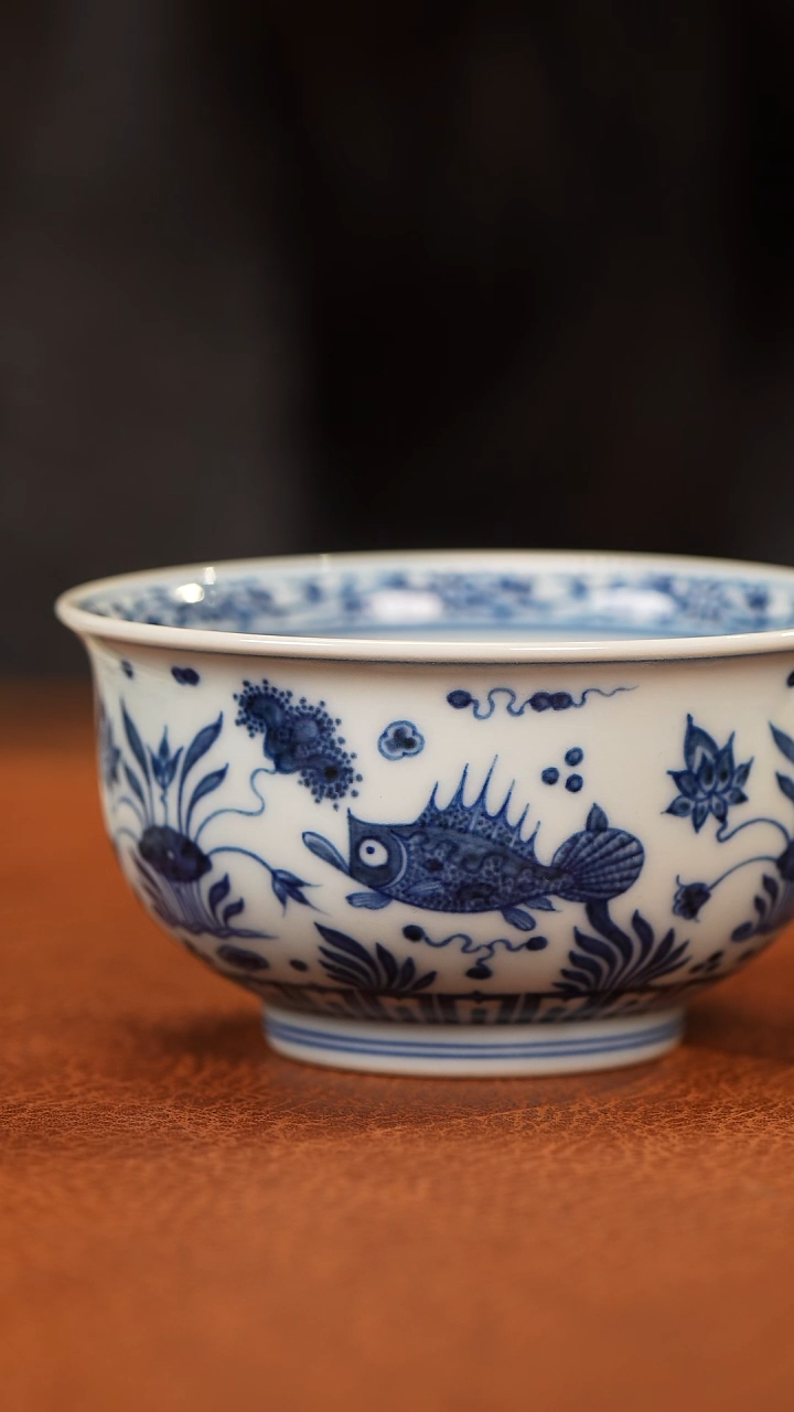 【闪购商品】杯和然青花鱼藻炉式杯