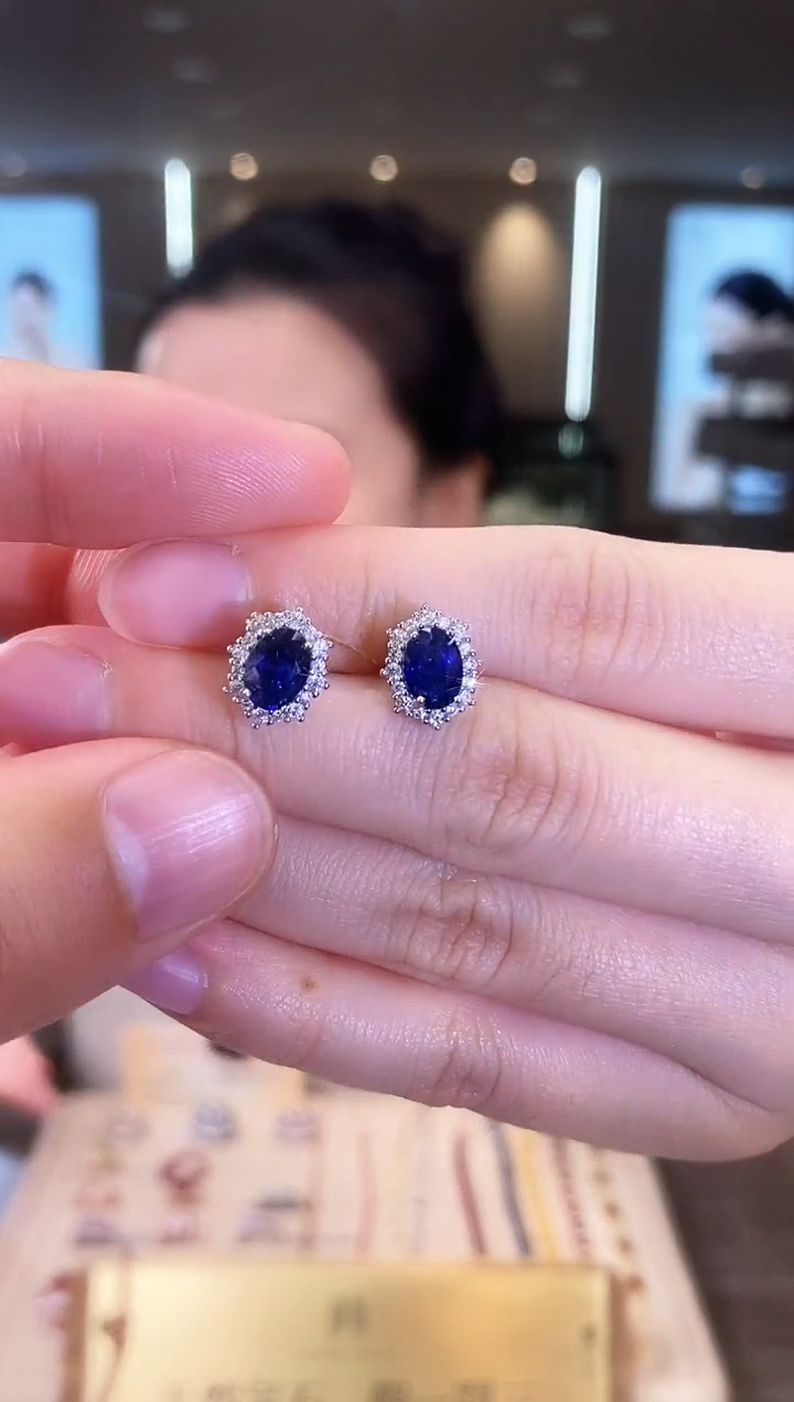 【闪购商品】蓝宝石耳饰银S925镶嵌09