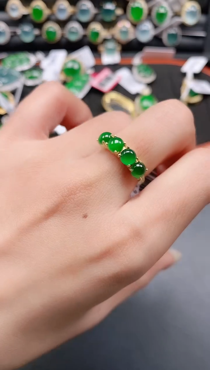 银S925镶嵌戒指翡翠1111