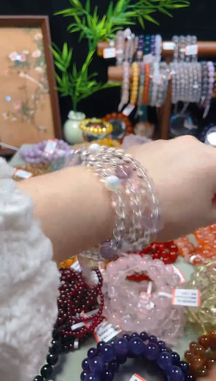 【闪购商品】水晶手链未镶嵌三圈白水晶设计款6m