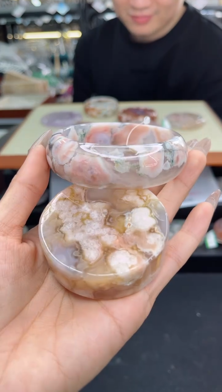 【闪购商品】玛瑙/玉髓手镯未镶嵌59圈口（赠品镯心）S9254