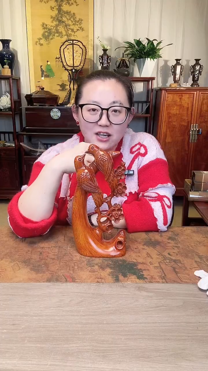 【闪购商品】花梨木类成套家具花梨木 喜上眉梢摆件
