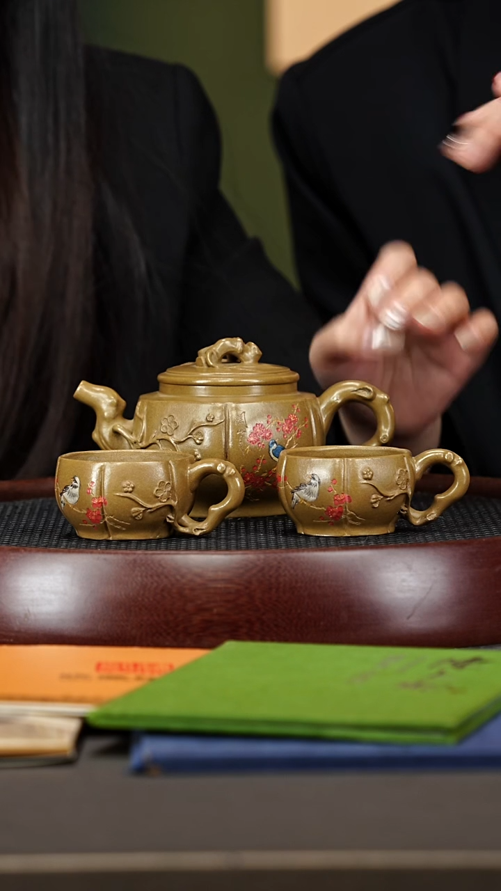 茶壶紫砂48GHR梅竹双清套组 沉香泥