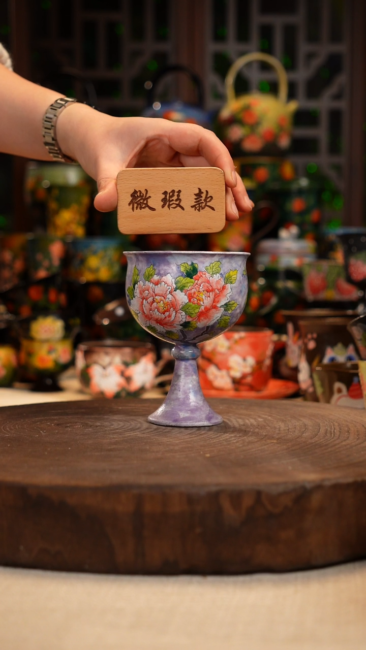 油画 手绘釉下彩微瑕