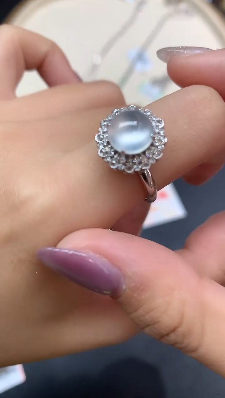 18K金镶嵌戒指翡翠戒指A545|13800