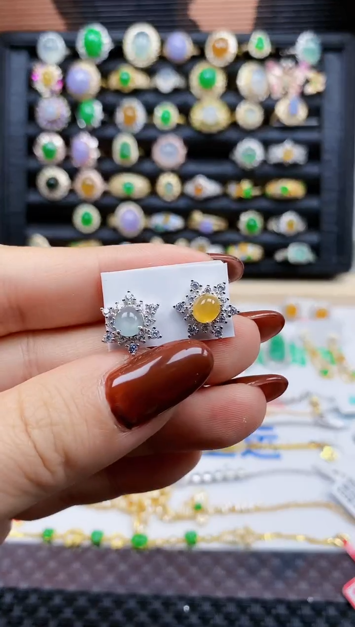 银S925镶嵌戒指翡翠491