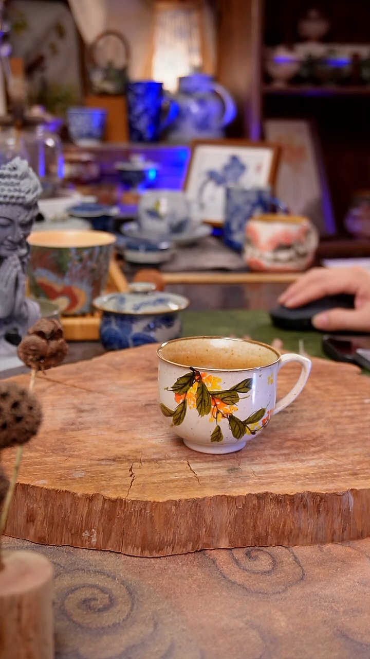 杯子桂花手工手绘手工手绘