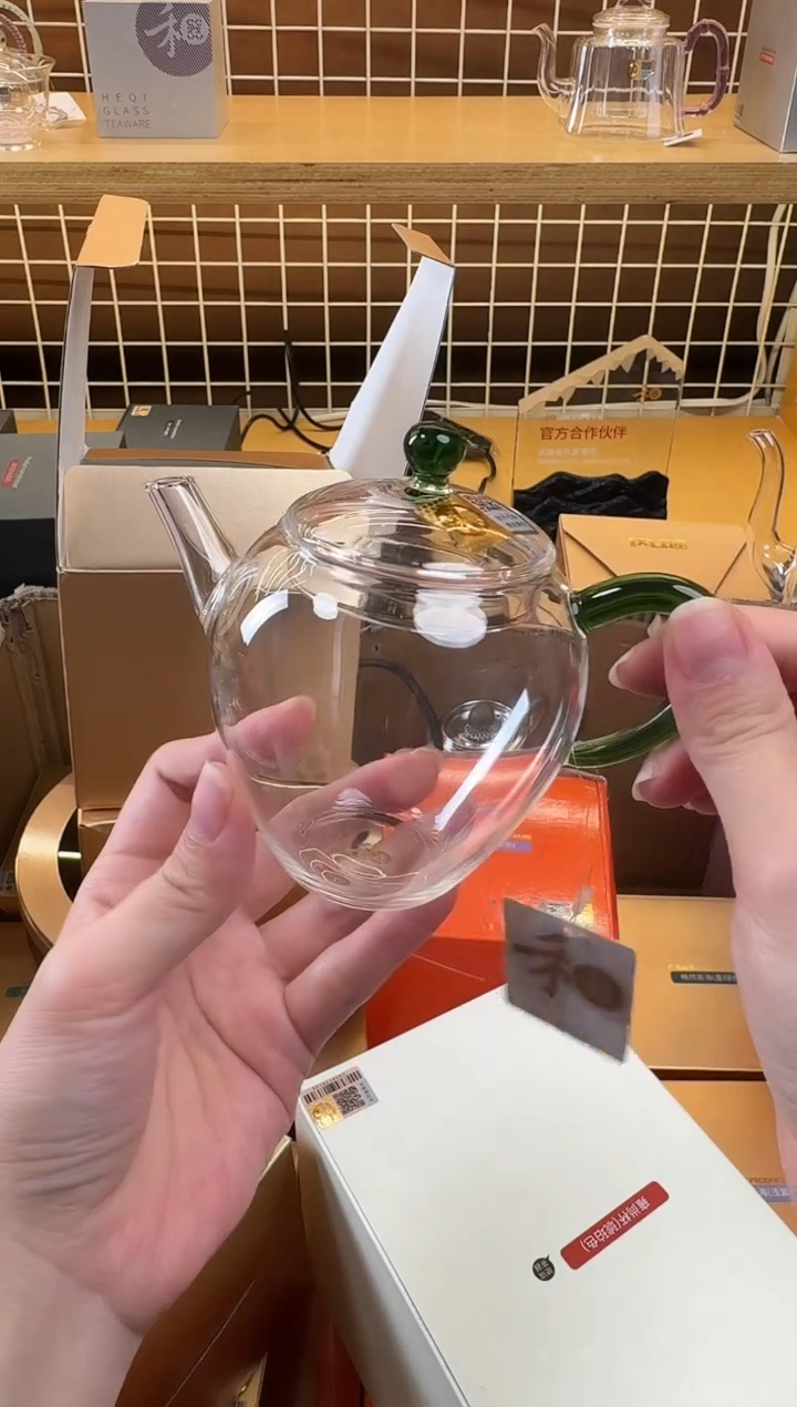 @@禾器晶彩文巧壶湖绿