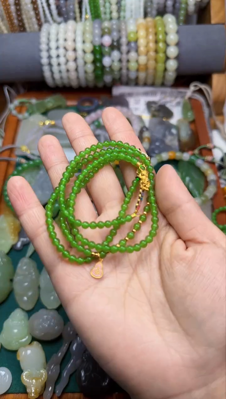 【闪购商品】和田玉无未镶嵌碧玉项链