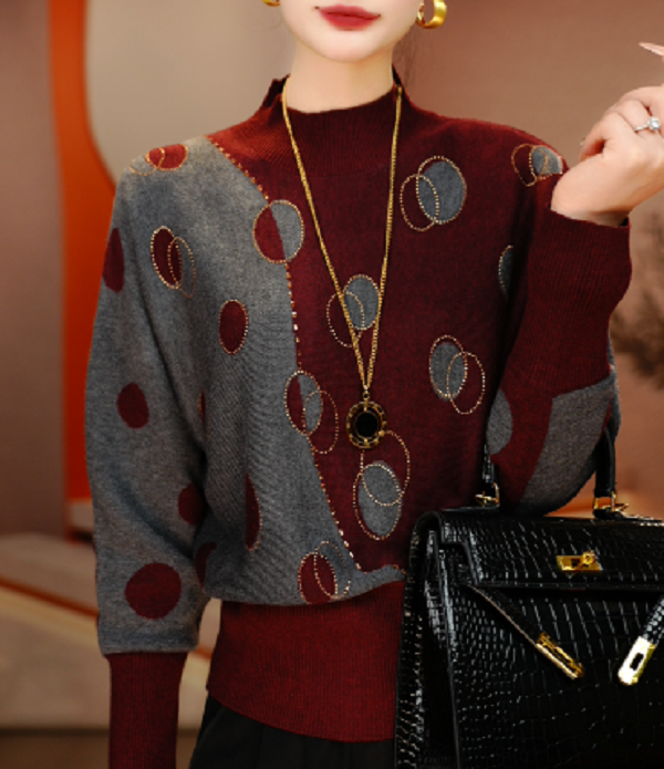 诺诗新款含羊毛长袖气质显瘦百搭时尚毛衣V25P977