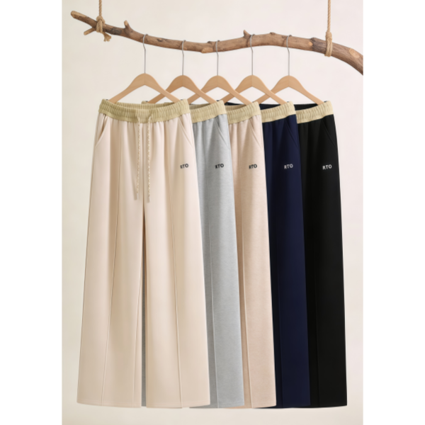 钻石纹加绒羊绒米糕绒阔腿裤  K88028  K