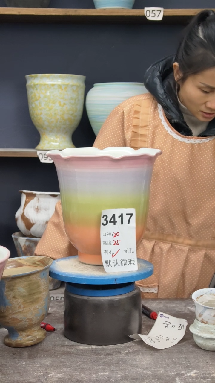 景德镇陶园花盆3417