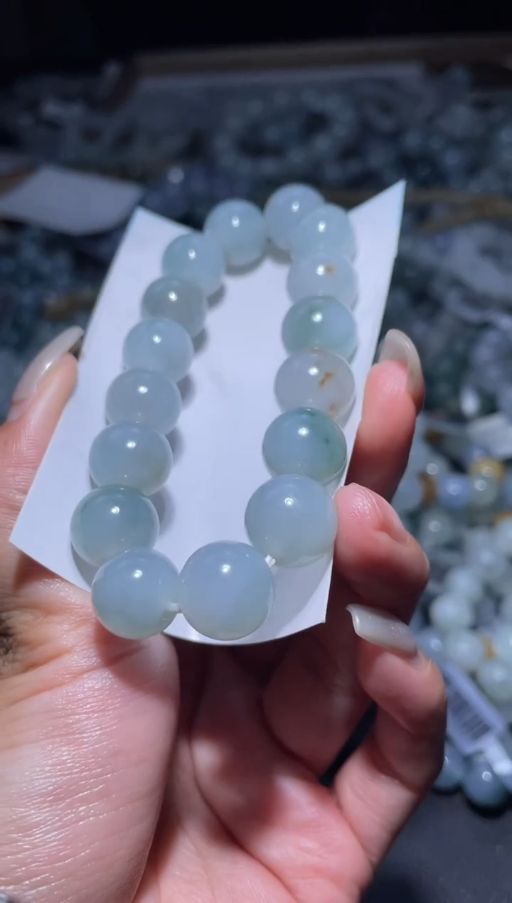 【闪购商品】定制翡翠未镶嵌天然缅甸A货翡翠手串25