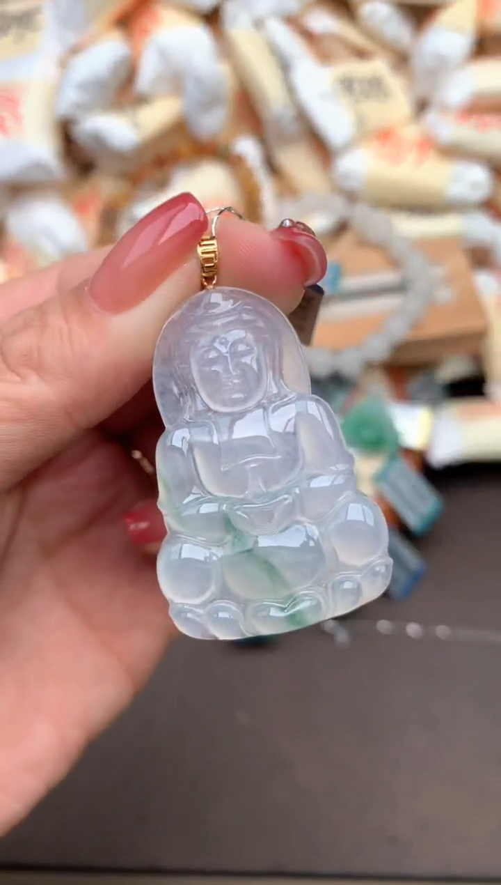 【闪购商品】翡翠18K金镶嵌挂件—