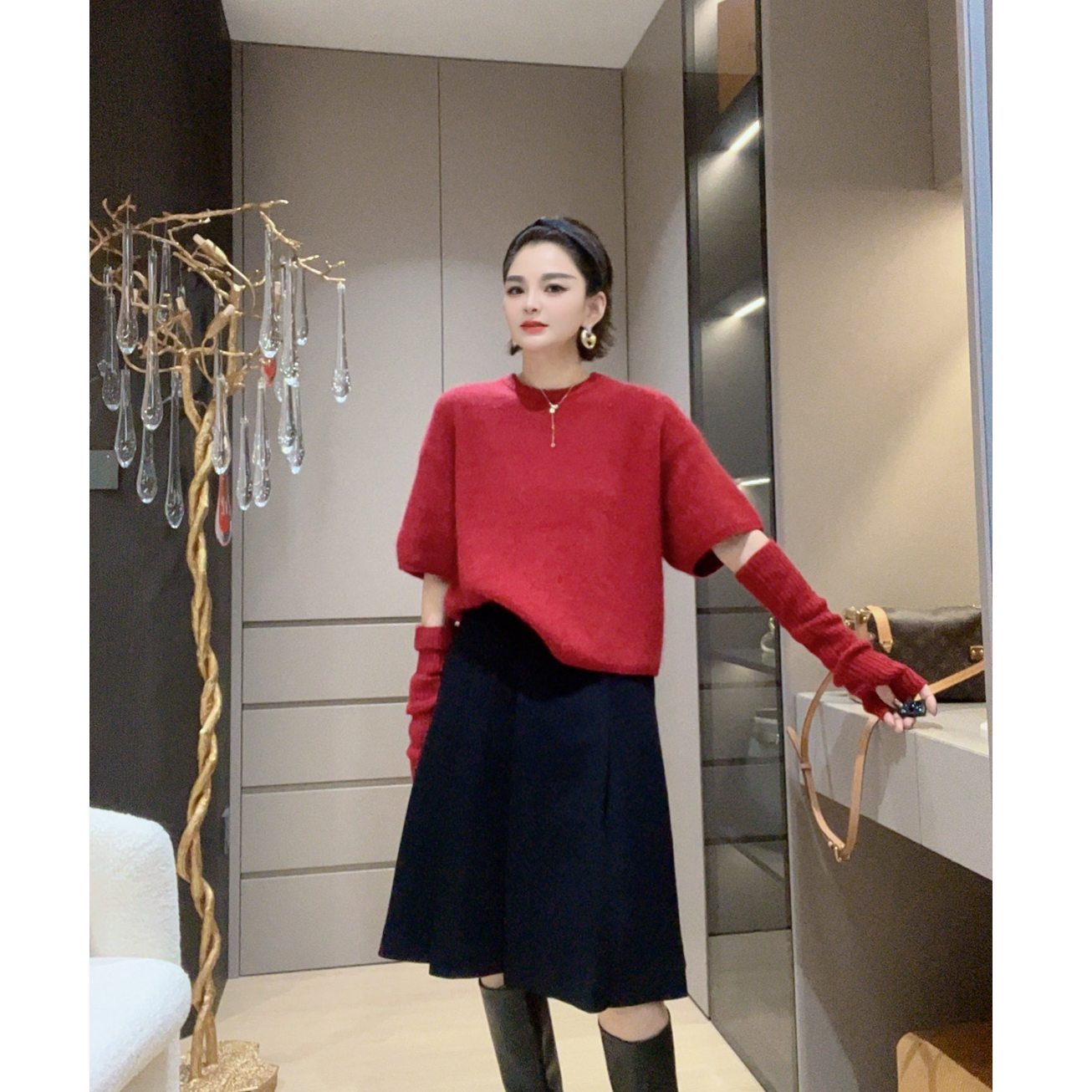 ZM25年新款冬季高领保暖袖子设计款百搭针织羊毛衫25353