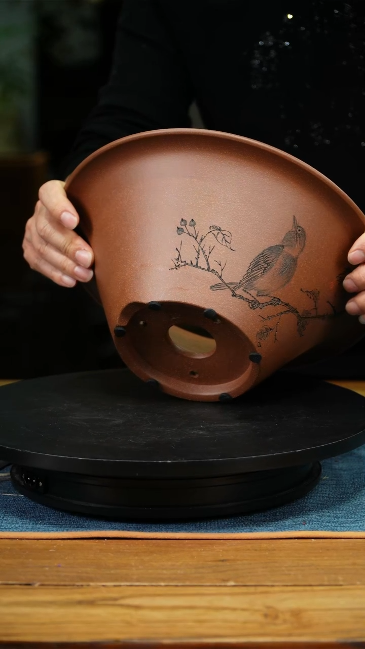 柏***图李超紫砂兰花盆