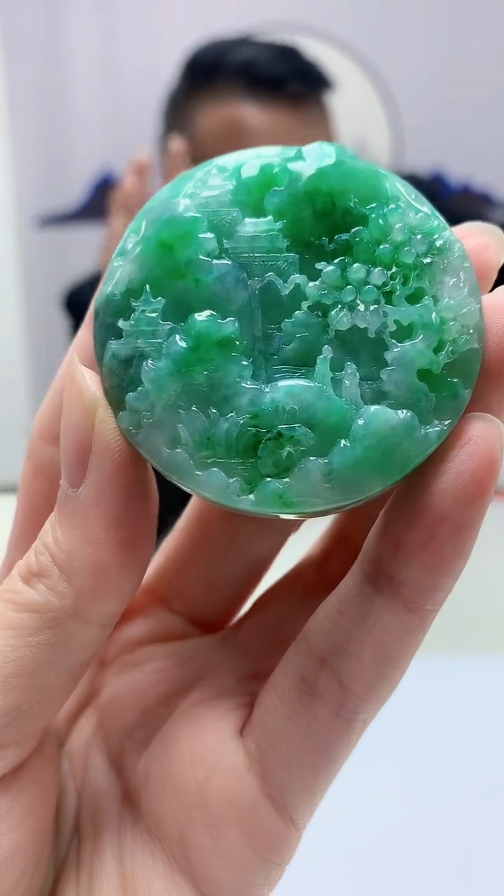 【闪购商品】定制翡翠未镶嵌4969zm-毛货挂件山水176