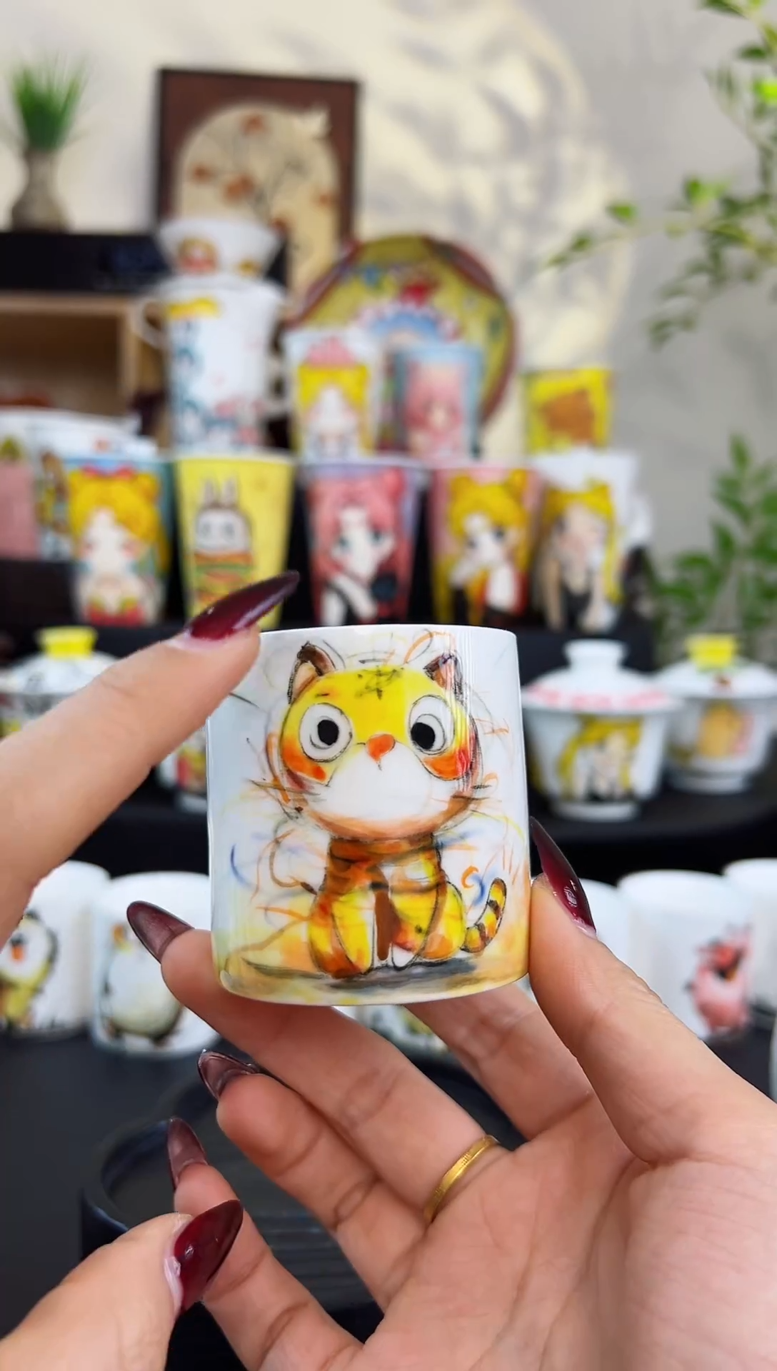 【闪购商品】摆件笙笙漫 手工手绘陶瓷杯杯