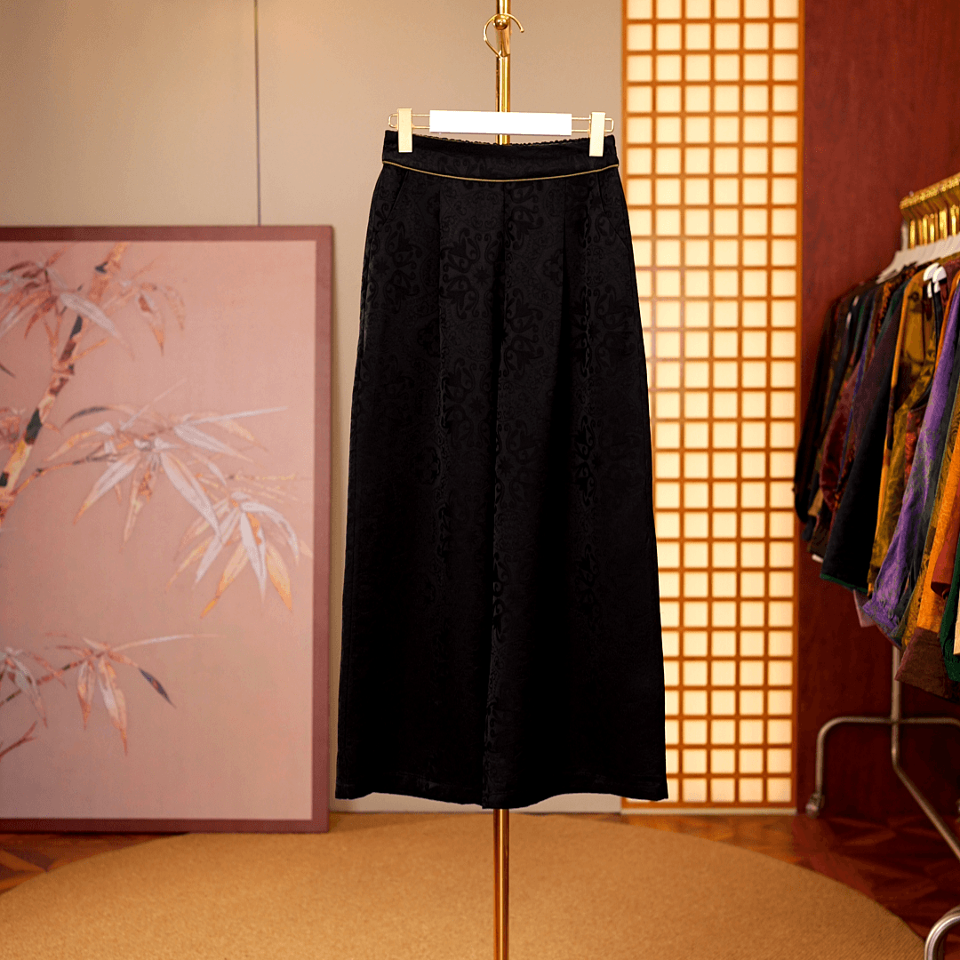 [玉棠春景-直筒裤] 新中式国风女士长裤直筒裤