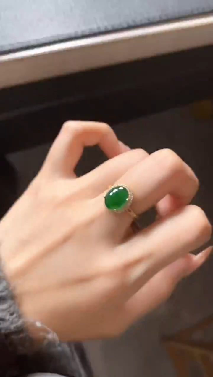 银S925镶嵌戒指翡翠51511